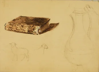 (Schaf, Vase, Buch) Studien