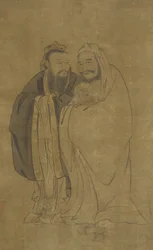 Konfuzius und Buddha wiegen einen Qilin