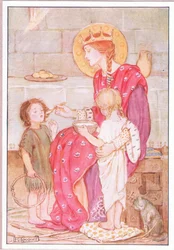 Einer nach dem anderen fütterte sie jedes kleine Waisenkind mit ihrem eigenen goldenen Löffel