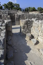 Minoische archäologische Stätte von Phaistos. Die westlichen Magazine