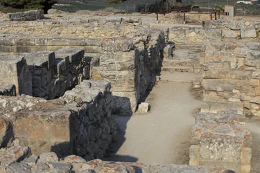 Minoische archäologische Stätte von Phaistos. Blick auf den Nordostkomplex