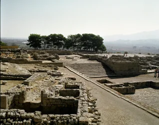 Ansicht der Ruinen von Phaistos, 2700-1200 v. Chr.