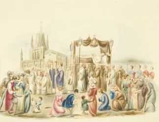Beerdigung von William Canynges vor St. Mary Redcliffe