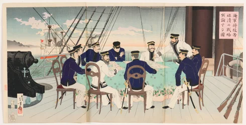 Marineoffiziere diskutieren Schlachtstrategien zur Unterwerfung Chinas