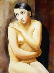 Sitzende nackte Frau