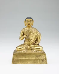 Zwölfter Dalai Lama, Trinlay Gyatso, aus einem Teilset von Lamas und Lehrern, Mitte 19. Jahrhundert