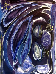 Tiefblaue Abstraktion