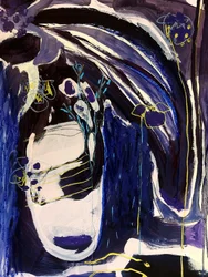 Indigo Blumenabstraktion