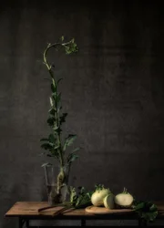 Rustikales Kohlrabi-Stillleben