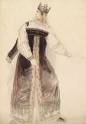 Moritz Michael Daffinger Sophie Schröder in einem Kostüm