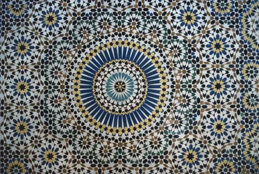 Kasbah von Thamiel Glaoui, Zellij-Fliesenarbeit, Detail (Keramik)