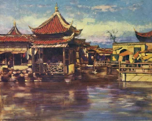 Ein Teehaus, Shanghai, 1903