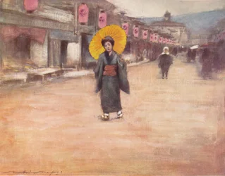 Eine Straße in Kioto, ca. 1887, 1901