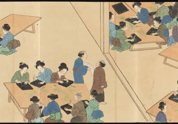 Illustrationen der Uji-Teeproduktion
