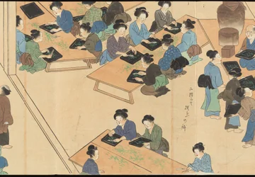 Illustrationen der Uji-Tee-Produktion