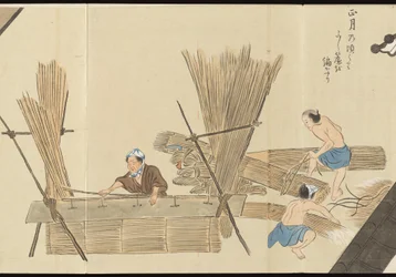 Illustrationen der Uji-Teeproduktion