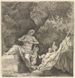 Frau mit drei Kindern