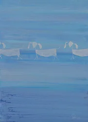 Abstrakte Blaue Hunde