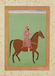 Ein Mughal Amir zu Pferd, ca. 1670-80, aus dem Großen Clive Album