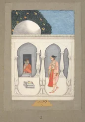 Muhammad Faqirullah Khan Eine Dame besucht ein Saivite-Heiligtum, ca. 1750
