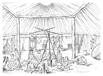 Innenansicht eines Tipis, 1841
