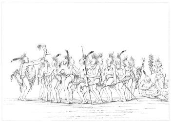Sklaventanz, Sac und Fox, Rock Island, Oberer Mississippi, 1841