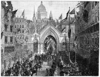 Die Prozession am Ludgate Hill, Erntedankfest, London, 1900