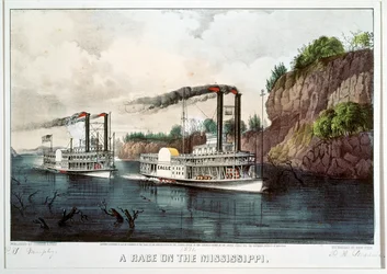 Ein Dampfschiffrennen auf dem Mississippi