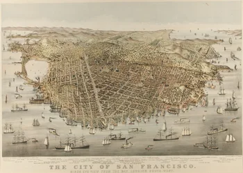Die Stadt San Francisco - Vogelperspektive von der Bucht, Blick nach Südwesten