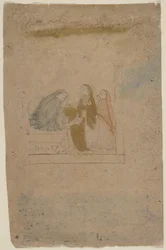 Eine Dame mit Begleitern, ca. 1775-80