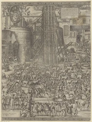 Das Aufrichten des Obelisken auf dem Petersplatz