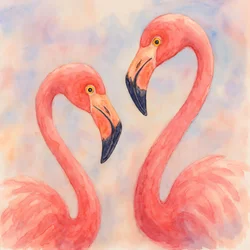 Liebende Rosa Flamingos
