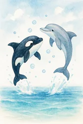 Verspielter Delfin Orca