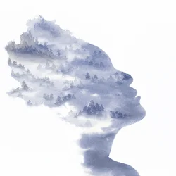 Gelassene Waldsilhouette