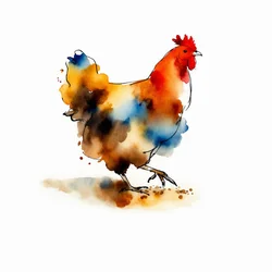 Lebendiges Aquarell Huhn