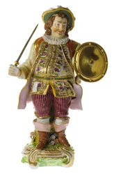 Englische Porzellanfigur des Schauspielers David Garrick aus dem 18. Jahrhundert