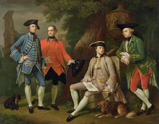 James Grant of Grant, John Mytton, der ehrenwerte Thomas Robinson und Thomas Wynne, ca. 1760