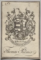 Exlibris: Wappen mit der Inschrift Thomas Palmer