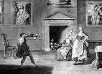 Federballschläger und Federball, 1743.