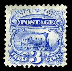 3c Dampflokomotive Neuauflage, 1875