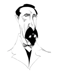 Alexander Borodin, russischer Komponist, s/w-Karikatur, 2010 von Neale Osborne