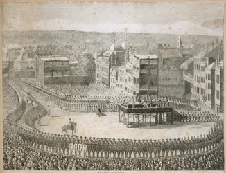 Hinrichtung der rebellischen Lords im Jahr 1745, Tower Hill, London