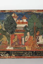 (Detail) von einem buddhistischen Manuskriptcover