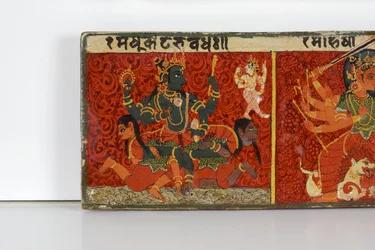 (Detail) von einem Devimahatmya-Manuskriptcover