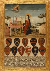 Die Jungfrau Maria vertraut die Stadt Siena Jesus an