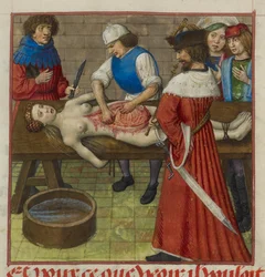 Nero beobachtet, wie seine Mutter Agrippina seziert wird, Illustration aus 