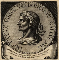 Porträt des römischen Kaisers Trebonianus Gallus