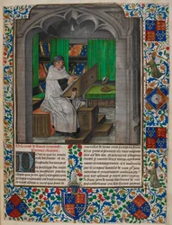 Vincent de Beauvais liest an seinem Schreibtisch, aus 