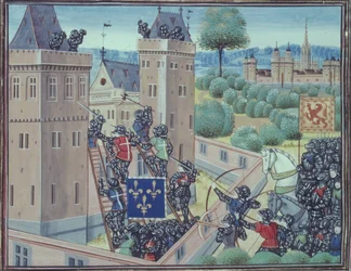 Die Eroberung von Wark Castle durch die Franzosen und Schotten, aus Buch II von 