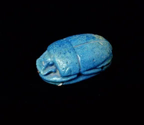 Skarabäus aus einer Mumie, aus Theben